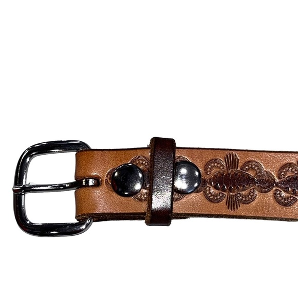 NEW Handmade Tooled Leather Belt - Picture 1 of 3